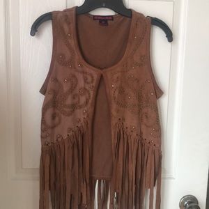 Brown western ultra suede vest.